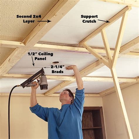 installing beams on ceiling.